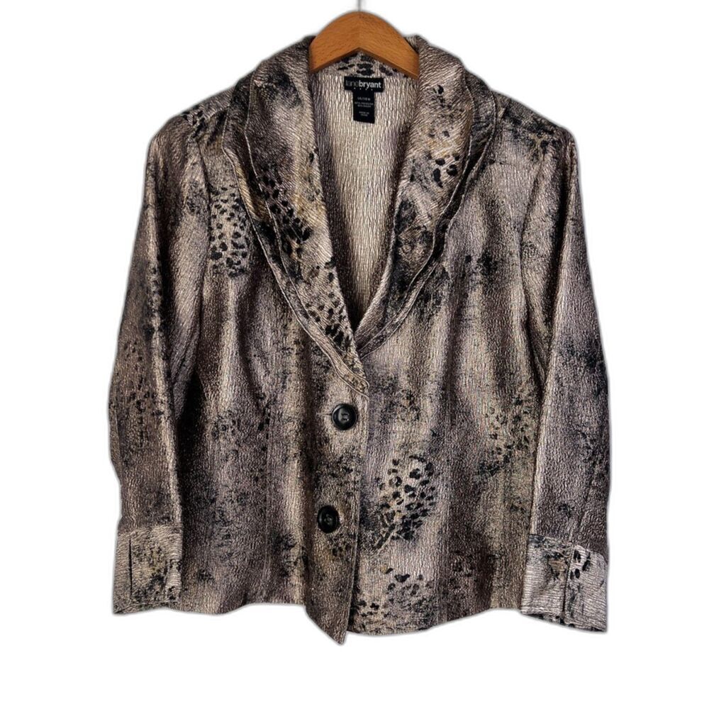 Lane Bryant Blazer Metallic Animal Print Party Evening Glam Statement Sz 14/16W